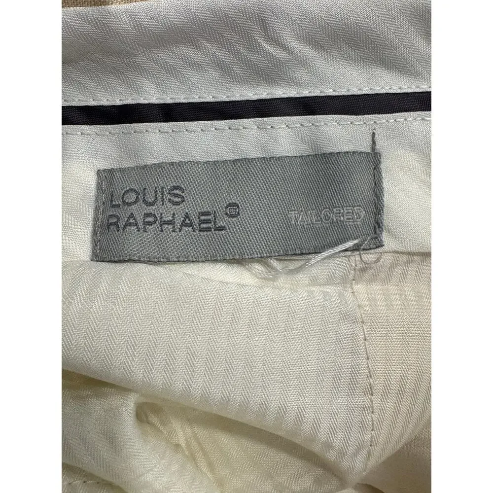 Louis Raphael Men's Tailored Linen Blend Dress‎ Pants 35 W x 32 Inseam Beige